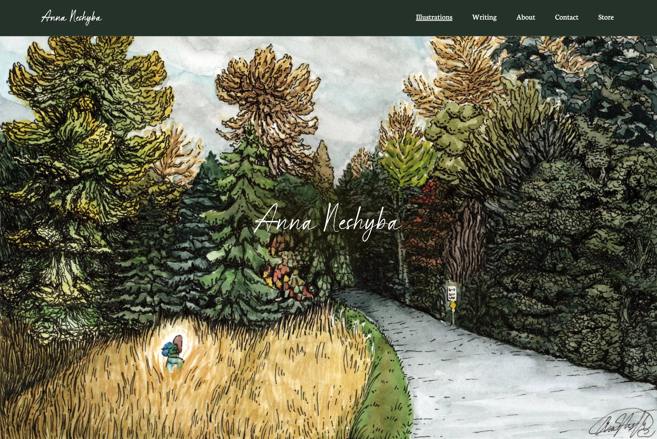 Screenshot of the Anna Neshyba website